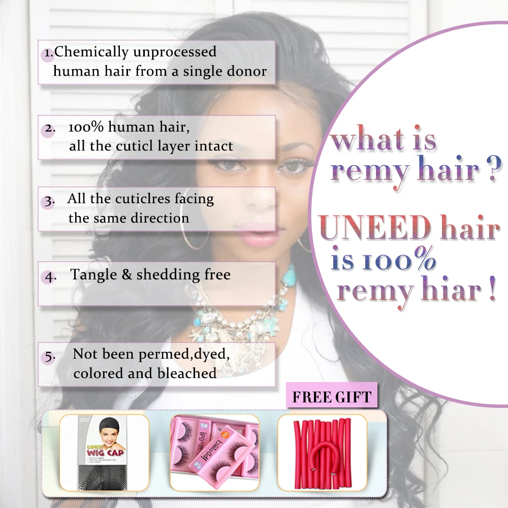 Uneed Hair Brazilian Body Wave Hair Extensions 100% Remy Human Hair Weave Bundles Natural Color Free Shipping Buy 3 or 4 bundles