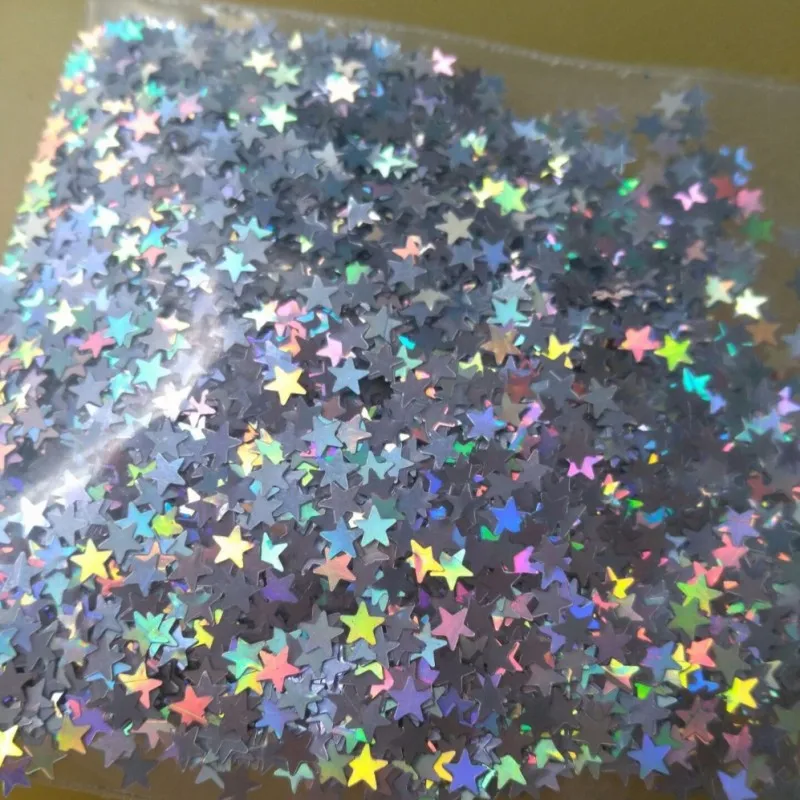 

10 Grams Star Confetti 3MM Laser Holographic Silver Stars Glitter Sequins Confetti for Wedding Party Supplies & Nail Art PB103