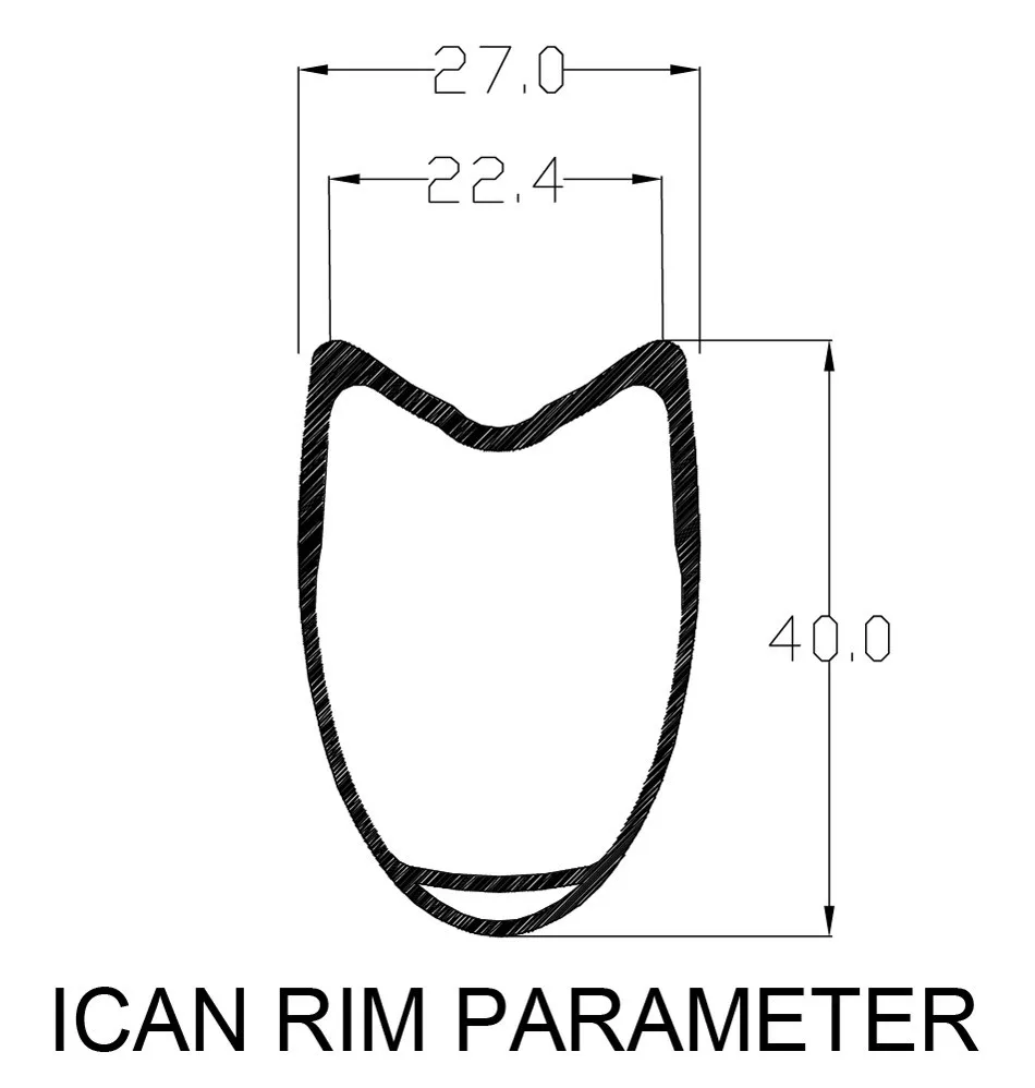 Best ICAN 40mm clincher carbon wheels 700c carbon hub road bike wheelset 27mm width Basalt surface bicycle wheel W40C 2