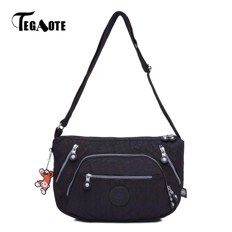 

TEGAOTE Nylon Solid Shoulder Bags Female Zipper Luxury Handbags Women Bags Designer Women Beach Bag Bolsas Feminina Hobo Bag