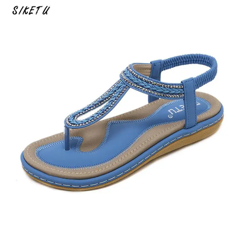 

Siketu Bohemia Flip Flops Women Crystal Women Sandal Pu Beach Slippers Flat Ladies Summer Slippers 2018 New Beach Shoes Chinelos