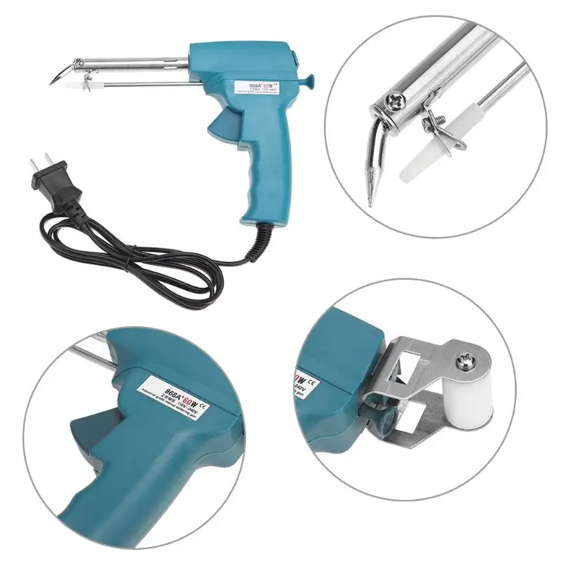 

Universal 220V 60W Auto Welding Gun Electric Soldering Iron Temperature Adjustable Solder Environmental Tools US plug