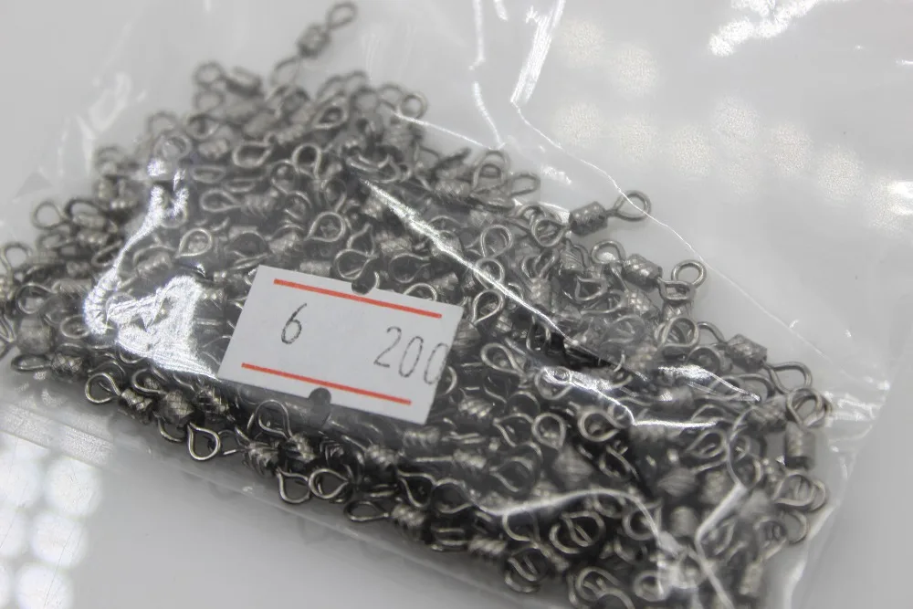 

200 Pcs embossing Fishing Swivels Rolling Connector Interlock Snap Ball Bearing Fishing Terminal Tackle13*4mm
