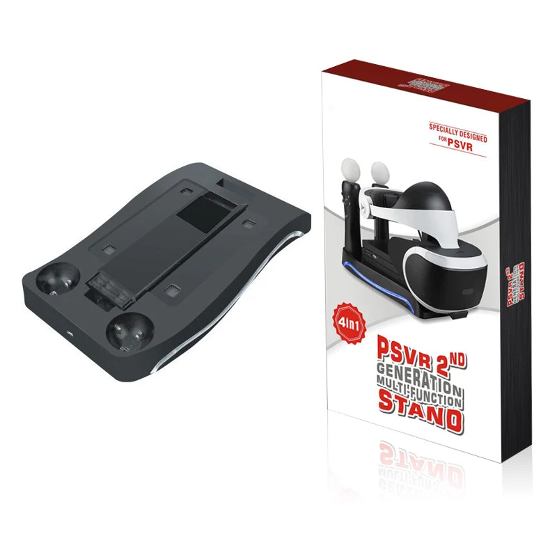  4in1 PSVR Storage Stand For PS4 VR PS VR Headset CUH-ZVR2 2th Generation+Charging Station Display C
