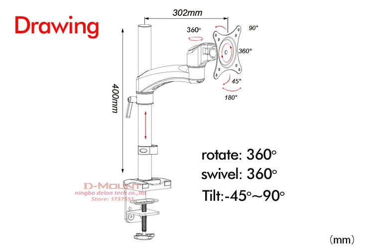 D-MOUNT DL-JF111 الطائرات الألومنيوم جروميت قاعدة المشبك 15 \