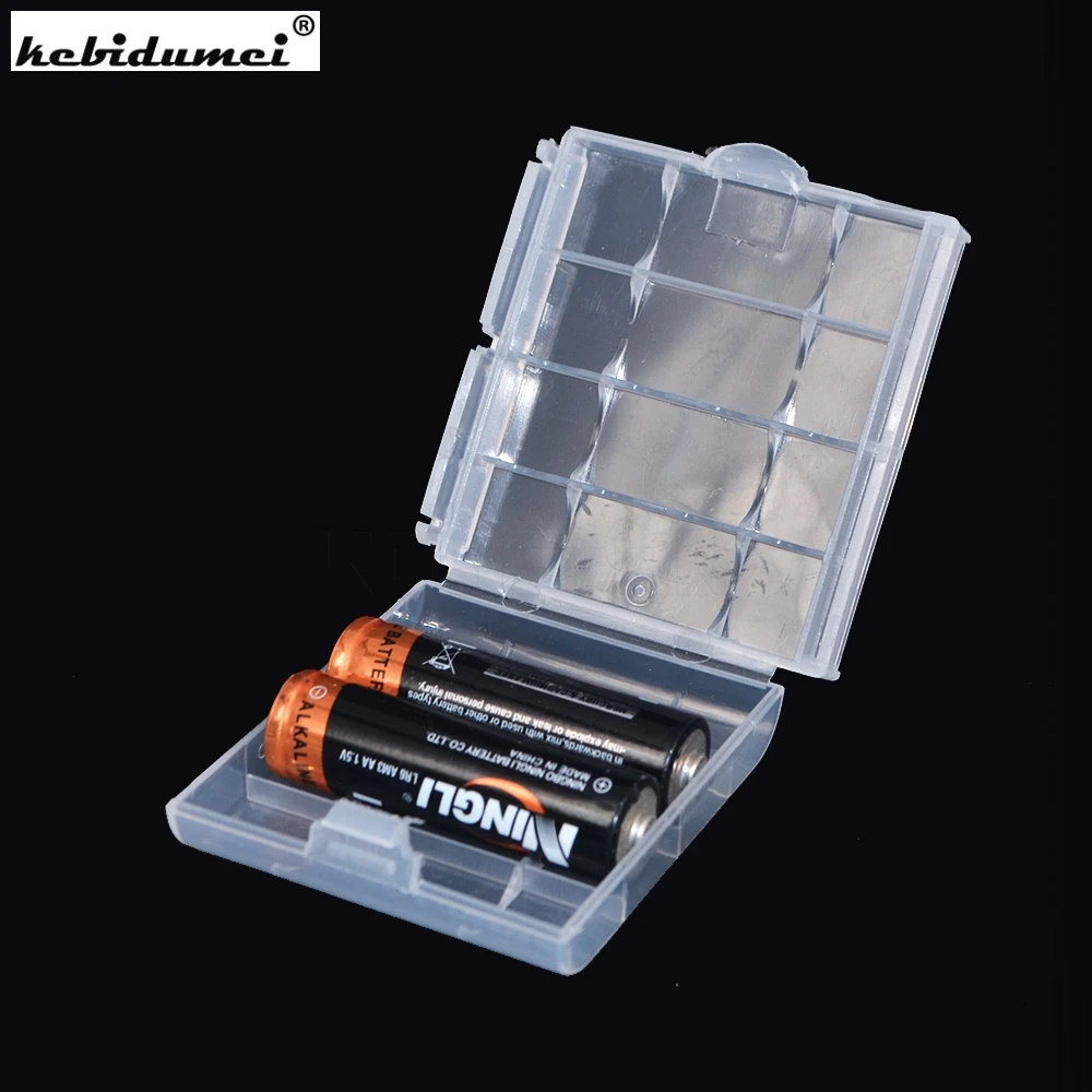 kebidumei 1pcs Battery Holder Battery Case Plastic Transparent Colorful