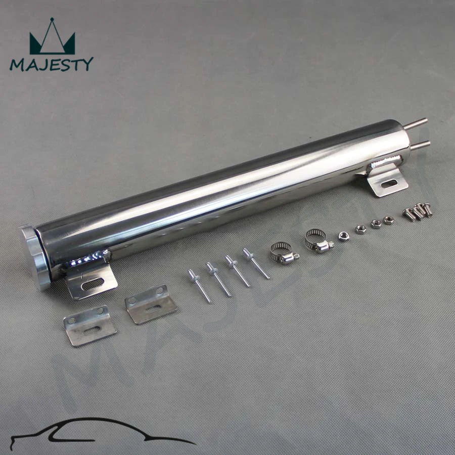

2" x 15" Polished Stainless steel 22 OZ Radiator Overflow Tank Bottle Catch Can