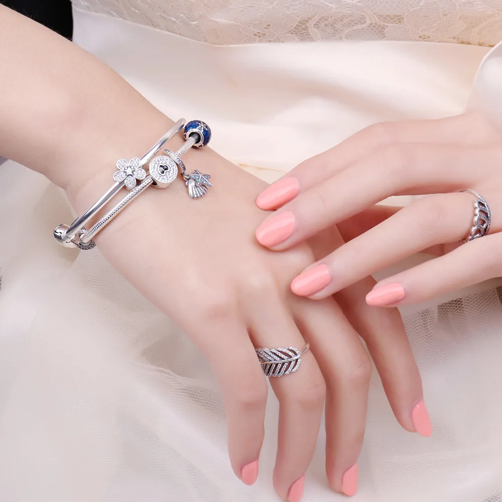 Jewelrypalace 925 пробы серебро мерцающий цветок кубического циркония Муранское Стекло
