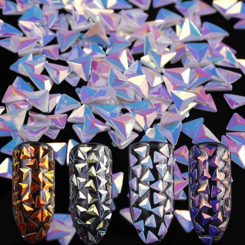 3D треугольник переливающиеся блестки фототерапия DIY аксессуары для дизайна ногтей