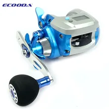 Le-fish Ecooda OFB1000 двойная мощность цифровой дисплей 5+ 1BB Электронная Счетная Катушка 5,1: 1 шестерни литья троллинг