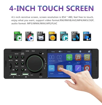 

Bluetooth 4.0 Multimedia Autoradio FM Aux 4.1 Inch HD Touch Screen For Car Radio Rear Camera MP5 Stereo Audio MP3 Music Player