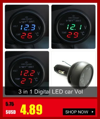 1pcs Blue back light Car Thermometer Clock LCD Clip-on Digital Luminous Backlight Automobile Car Clock Calendar Hot