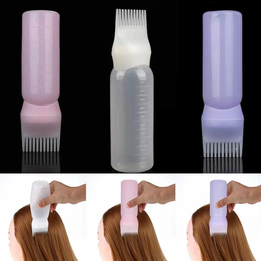 

60ml Hair Colouring Comb Empty Hair Dye Bottle with Applicator Brush Salon Hair Styling Tool Professional