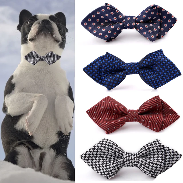 Dog Bow Tie Collar with Elastic Strap Cute Knot Pet Accessories for