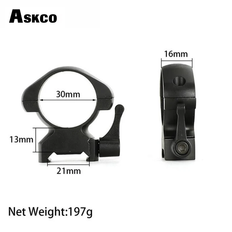 Askco 25,4 мм или 30 мм Диаметр стали быстросъемные Пикатинни Вивер Низкий средний высокий профиль охотничий прицел кольца тактические крепления - Color: 30mm High Profile