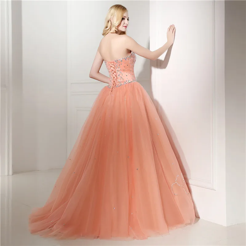 Forevergracedress Реалистичные Фотографии персик Цвет Quinceanera платье новая Милая Длинные бисером спинки официальная Вечеринка платье плюс Размеры