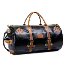 Мужские дорожные сумки через плечо большой емкости практичная сумка для багажа на выходные винтажная женская сумка на плечо из искусственной кожи