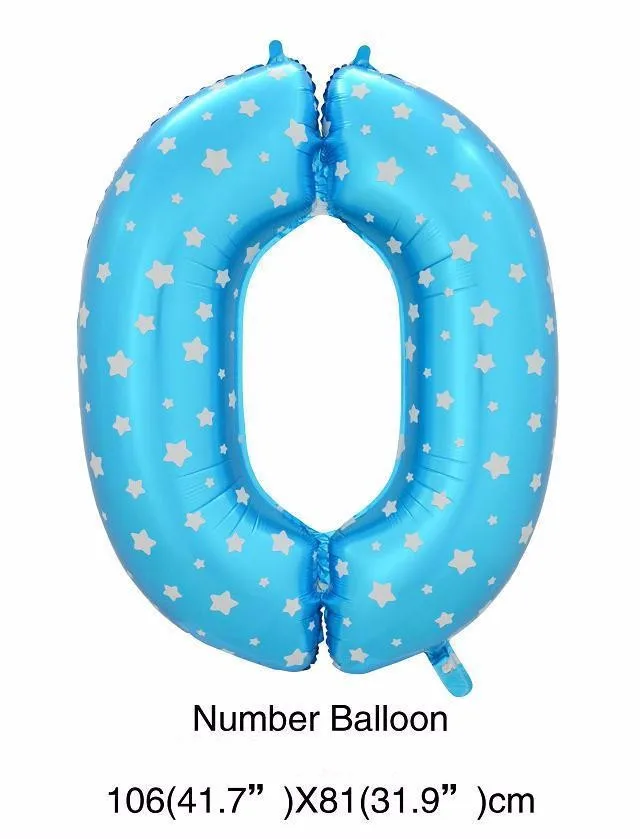 40 дюймов номер фольга шарики Свадебные украшения день рождения сердце цифра надувной гелий количество балоны товары для праздника - Цвет: Blue 0