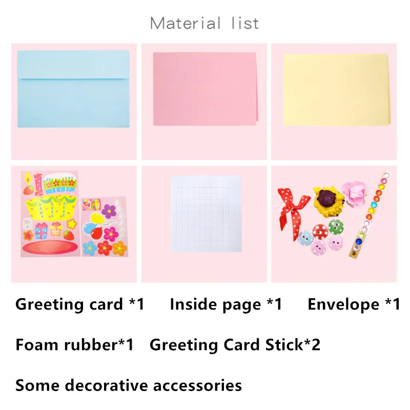 Развивающие игрушки для детей DIY с мультипликационным рисунком Kraft Бумага ручной работы на день рождения для приглашения поздравительной открытки с конвертом подарки 1 шт