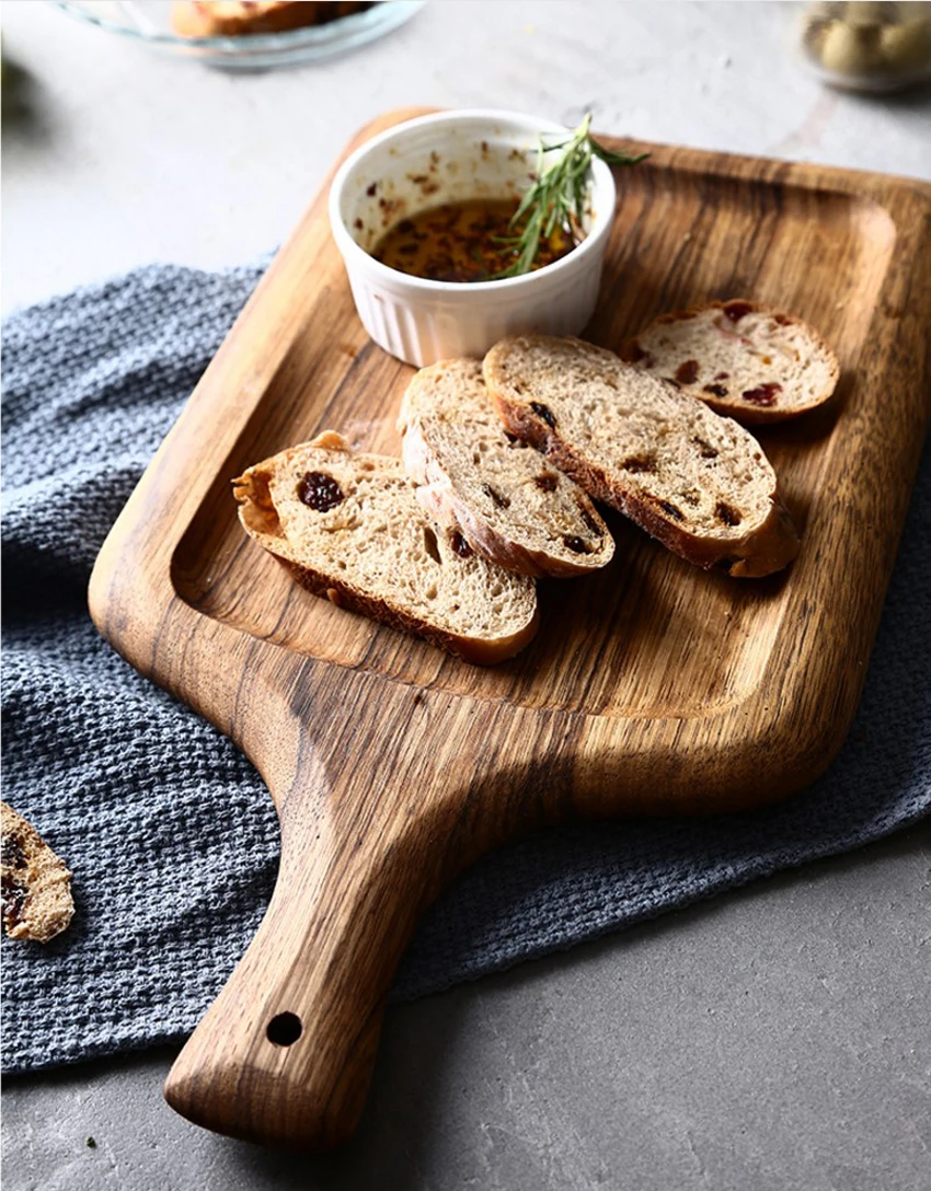 Зебра деревянный ящик для хранения с алмазной ручкой Nordic естественную текстуру Неокрашенный хлеба для хранения закуски тарелка-органайзер для домашнего декора