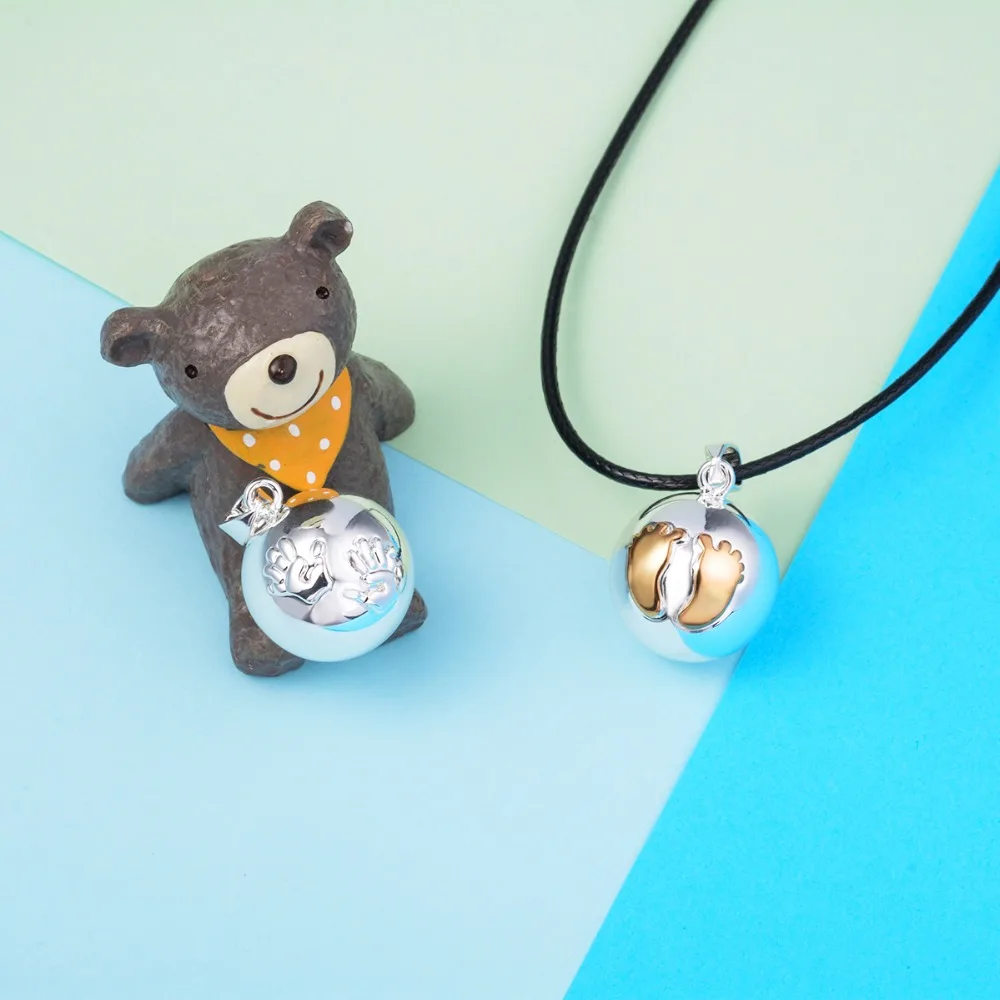 Eudora Baby Angel Caller Cute Footprint Pregnancy Ball Pendant Chime Sound Harmony Bola Mexico Ball Pendant Necklace For Women 3
