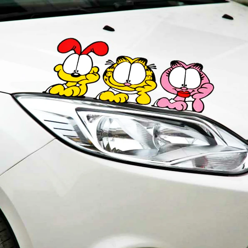 Автомобильные аксессуары Aliauto забавная наклейка Garfield Peeking для Peugeot 307 206 407 406 405 3008