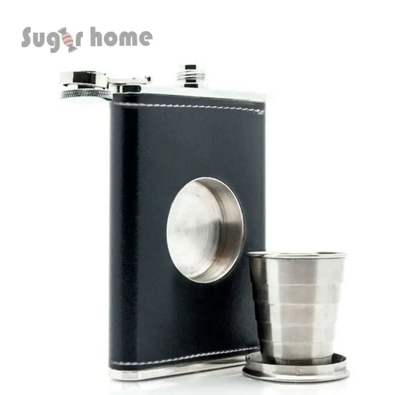 Hot Sale personality SHOT Flask 1pc 8 oz Food Grade Stainless Steel Hip Flask drinkware Alcohol