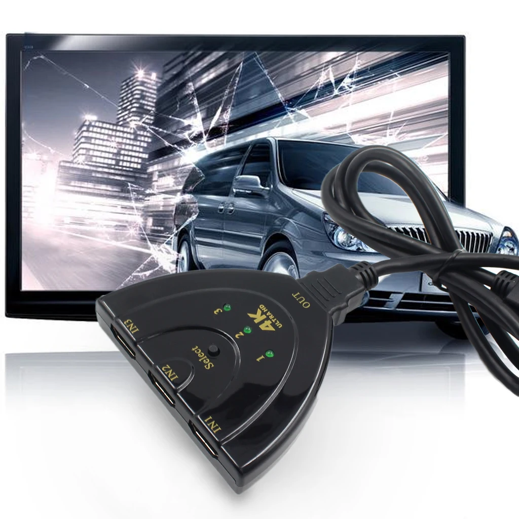Мини 3 в 1 Переходник HDMI разветвитель 4 K* 2 K 3D переключатель для HDTV Xbox PS3 PS4 DVD HDTV