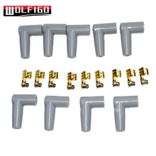 HEI WOLFIGO Nova Vela de Ignição Fio Masculino Estilo De Botas De Borracha Termina Terminais Conector Set Cinza Cor