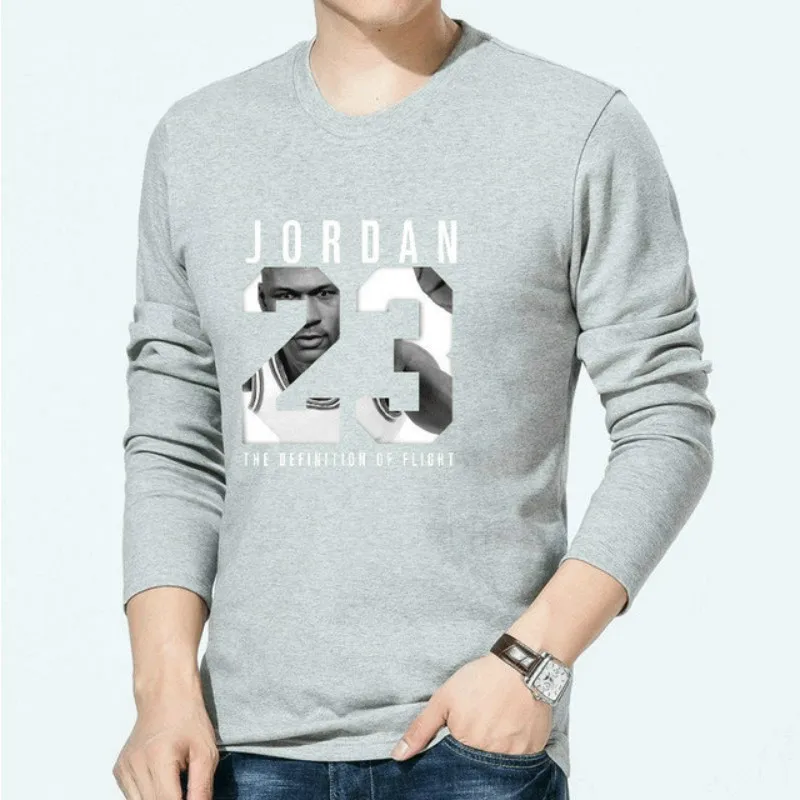 

23 t shirt 2019 new fashion printing 100% cotton long-sleeved couple T-shirt designer jordan men's T-shirt O-neck hip-hop T-shir