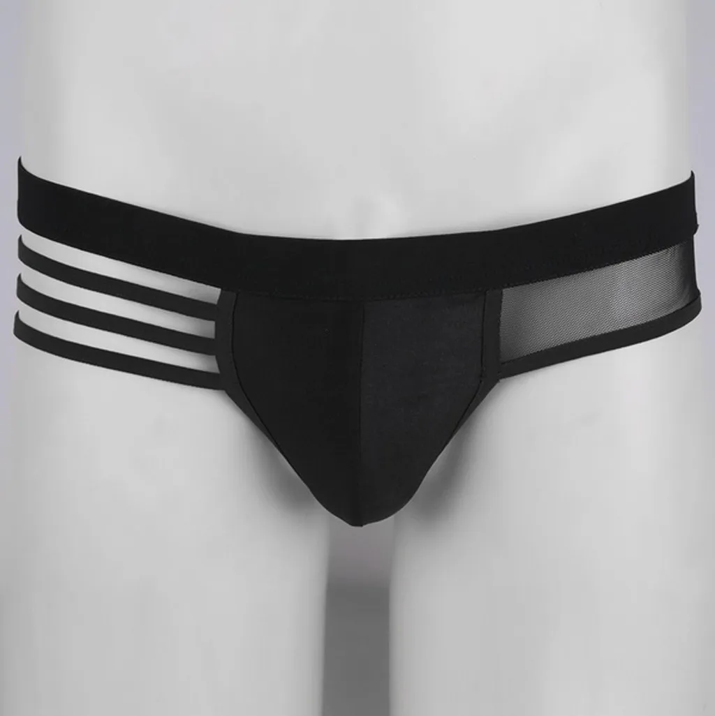 

mens thongs and g strings Hollow-out Strap Underwear One Size Mesh Backless sexy transparent panties d90612