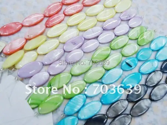 

Multicolor oval shell charm beads, oval shell loose beads fit DIY 5 strands wholesale