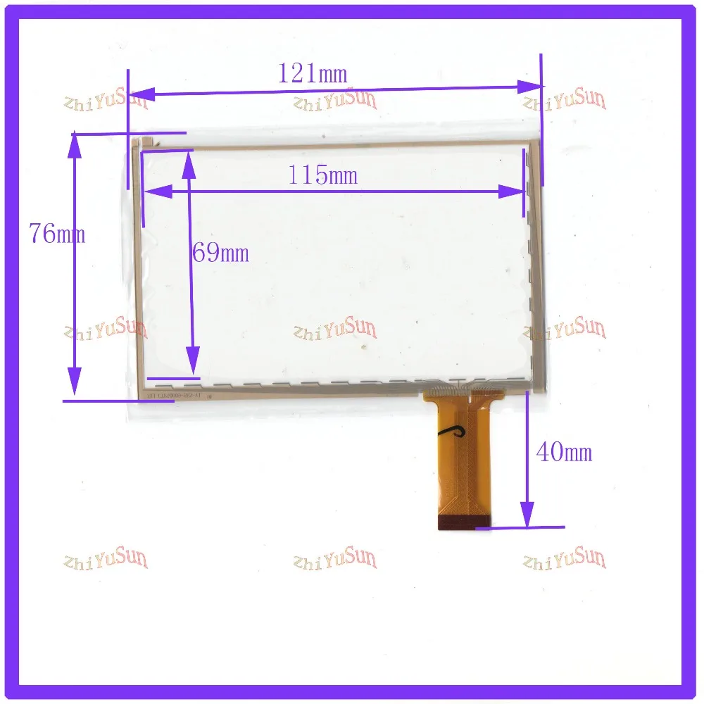 

ZhiYuSun NEW 5inch 30PIN Capacitive touchscreens glass 121*76 touchsensor 121mm*76mm for GPScar compatble CTP50009 freeshiping