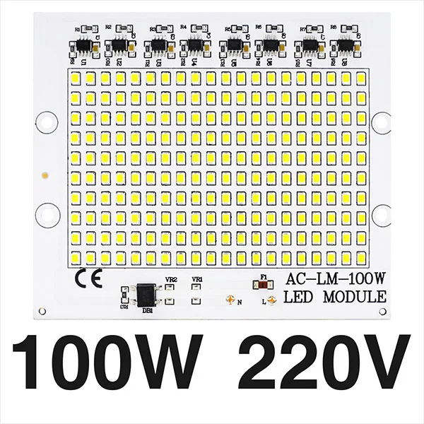 SMD светодиодный чип 10 Вт 20 Вт 30 Вт 50 Вт 100 Вт 230V лампы постоянного тока чип Нет необходимости в драйвере DIY светодиодный лампа для Светодиодный прожектор, точечный светильник, холодный и теплый белый - Испускаемый цвет: 100W 220V