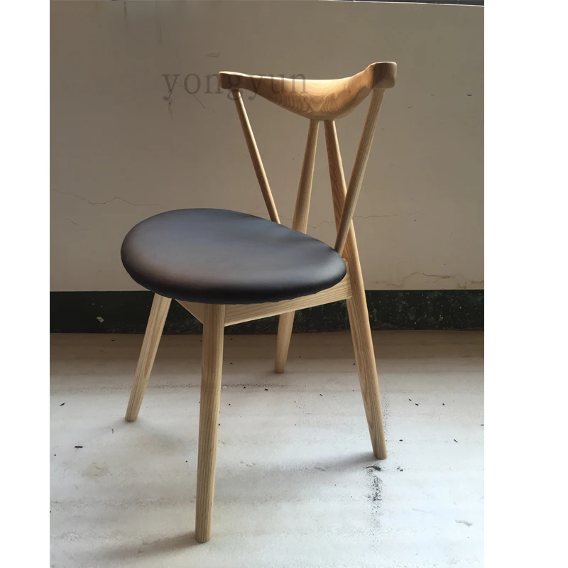 Минималистский современная мебель сбоку деревянный стул Известный дизайн стул Отель кафетерий отдыха стулья для столовой