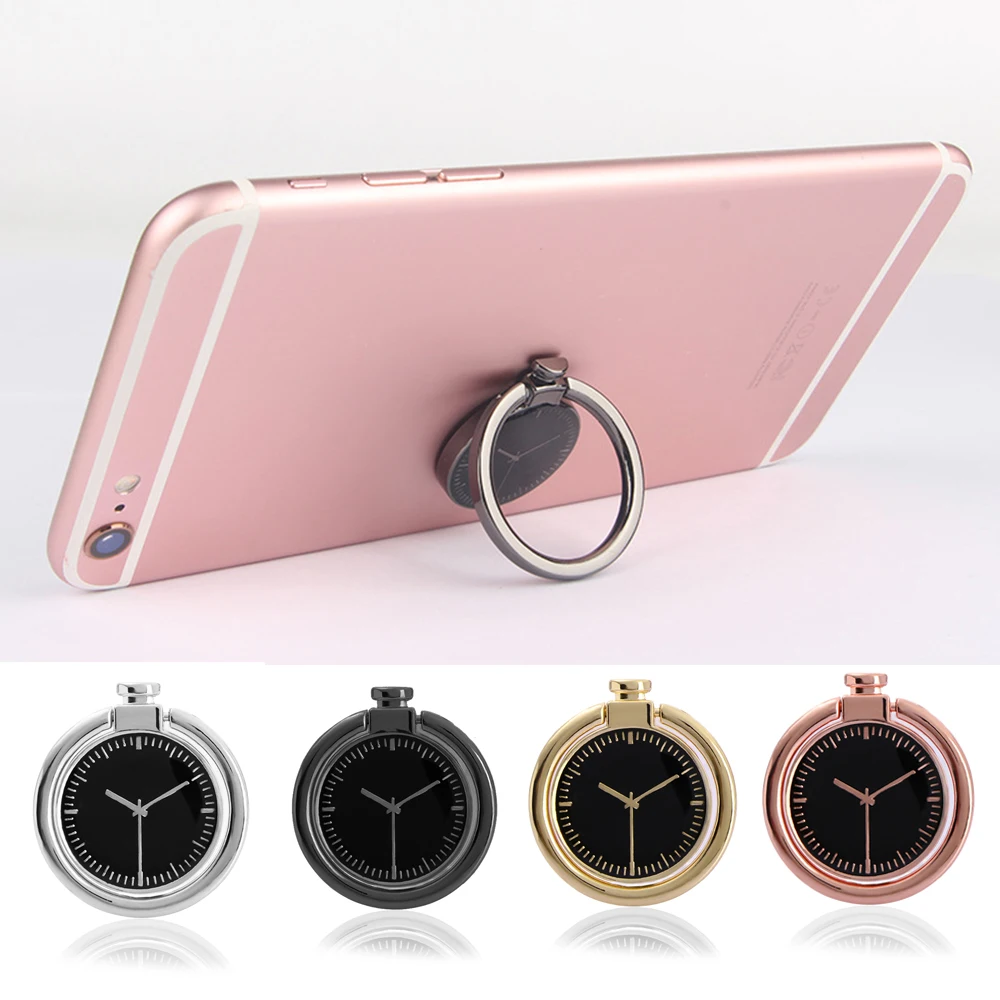 

1PC Mobile Phone Holder Watch Shape 360 Degree Rotating Magnetic Finger Ring Stand Holder Phone Bracket Fit For Car Bracket