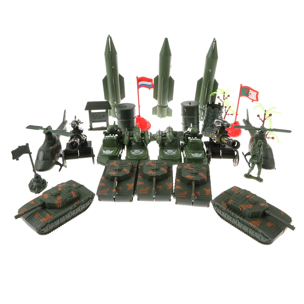 Plastic 158 Pieces Army Men Play Set with Realistically Scaled Figures&Assorted Accessories Layout Home Decor Boys Toys Gift