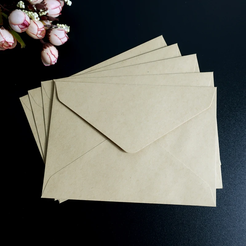 100pcs 162x114mm(6.3" X 4.4") C6 Kraft Paper Envelope Greeting Cards