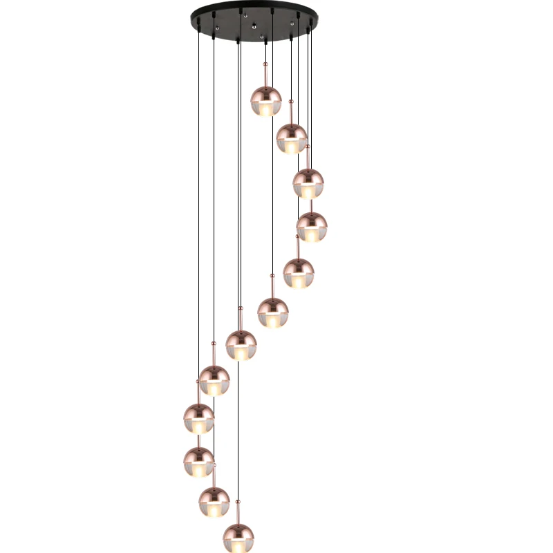 

TRAZOS Luxury Modern Chandelier Lighting Large Staircase LED Crystal Light Fixtures Polished Steel Hanging Lustre Cristal