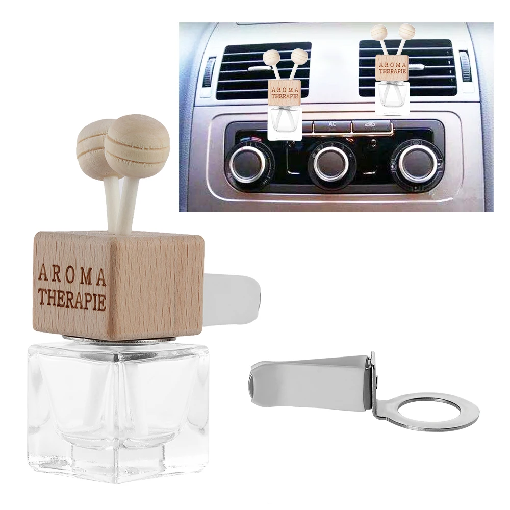 

1Pcs Mini Car Perfume Bottle Transparent Glass Perfume Air Conditioning Outlet Tuber Car Perfume Bottle Without Liquid Air Fresh