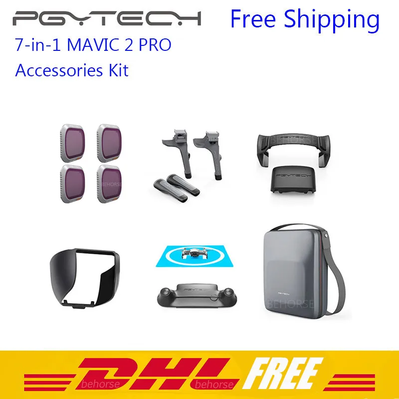 

7-in-1 PGYTECH Mavic 2 Pro Accessory kit DJI Mavic 2 ND Filter Case bag Landing Gear Controller Holder Gimbal Cover Landing Pad