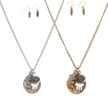 Women Fashion Engraved Letter Hollow Necklace Earrings Jewelry Set for Bridesmaids Silver Faux Pearls Fashion Jewelry Prom gift faux turquoise cow engraved jewelry set