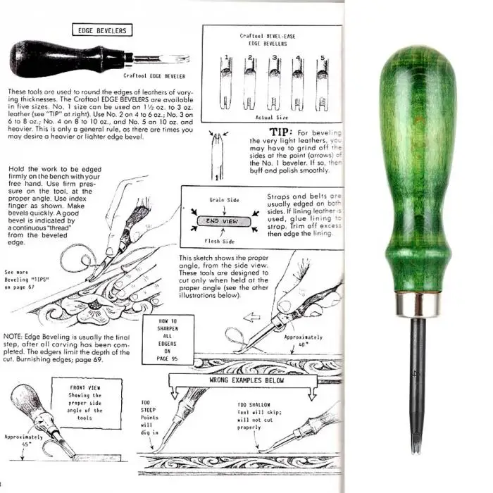 0,6-1,4 мм кожаный инструмент для окантовки легированной стали деревянной ручкой скашивание углов Beveler кожевенное ремесло резка «сделай сам» инструменты SLC88