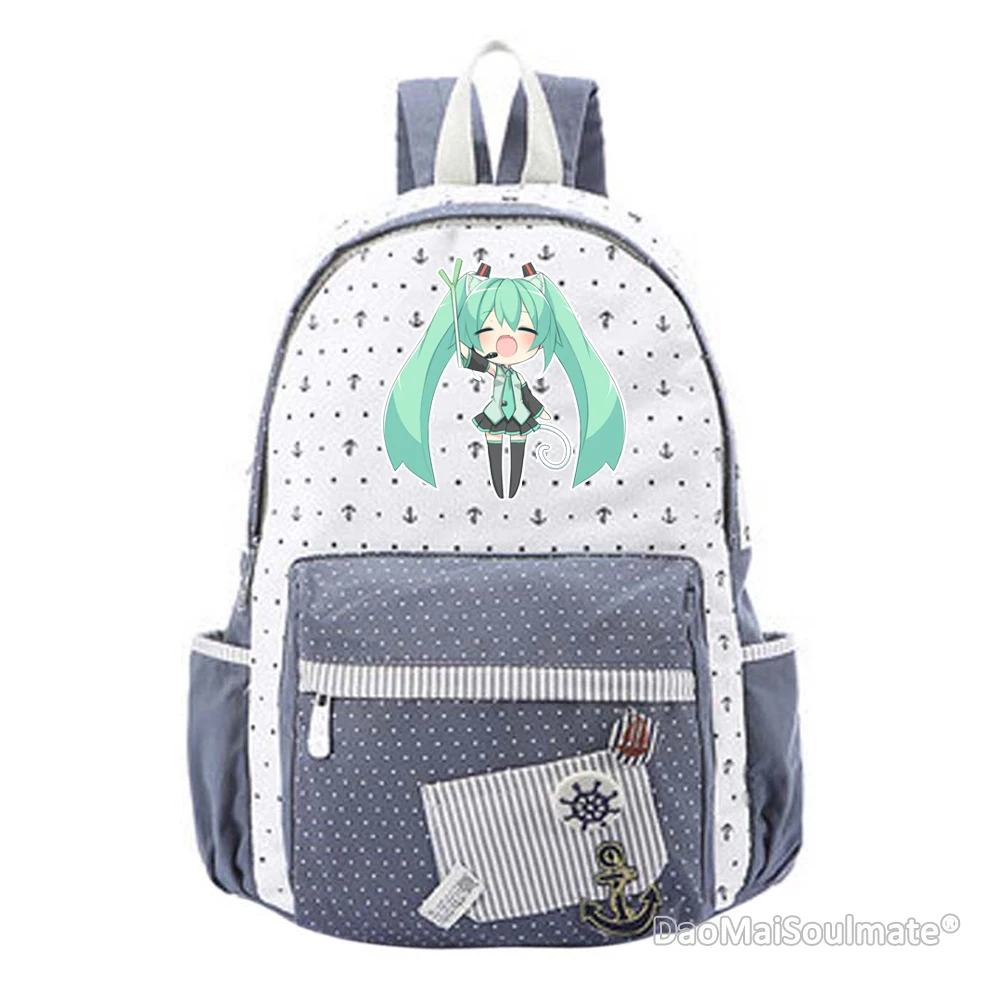 Vocaloid Hatsune Miku Girls Mochila de gran capacidad mochilas Kawaii Girl Escuela bolsas estudiante Laptop Mochila Escuela