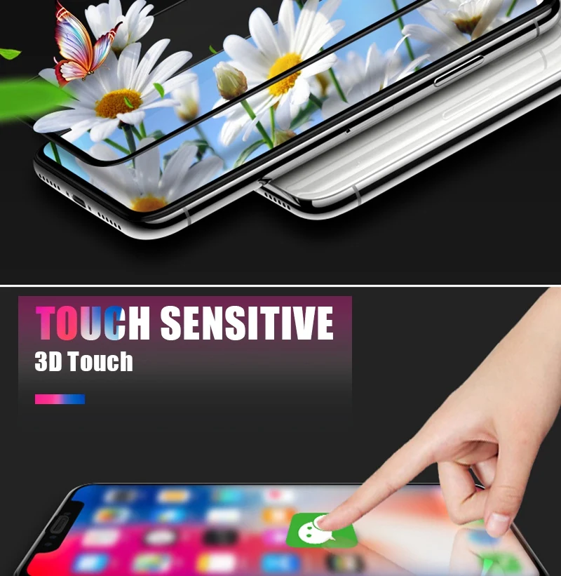 Artisome Glass on the For iPhone 6 6s Screen Protector 6D Edge Full Cover Protective Glass on the For iPhone X 10 7 8 Plus       (10)