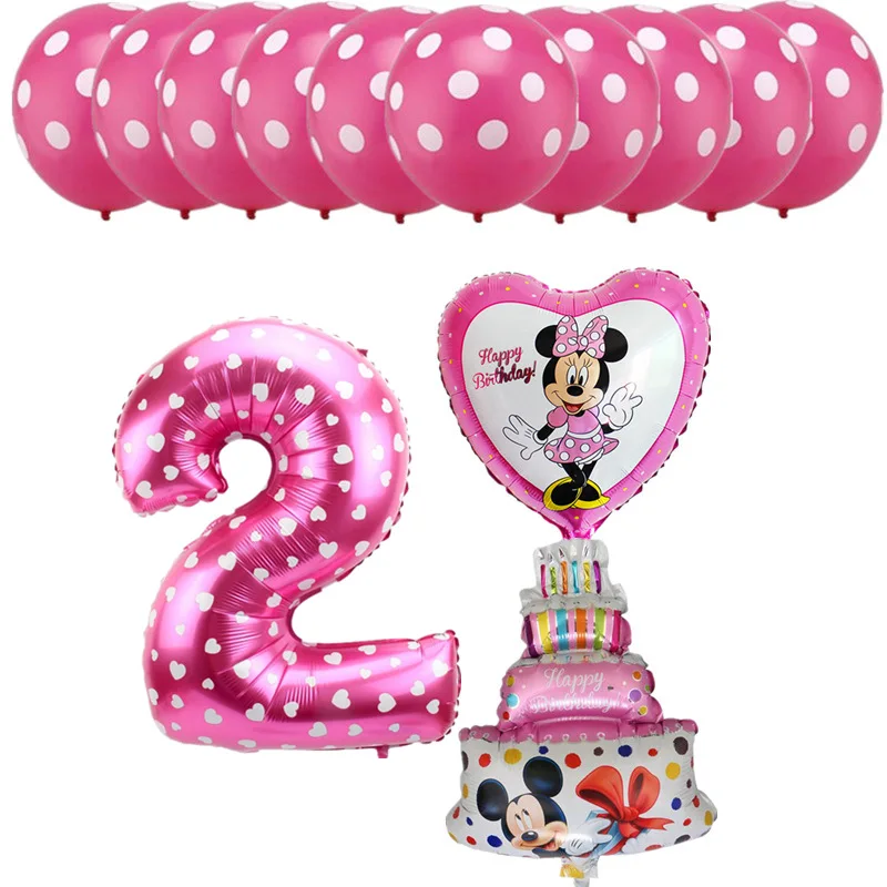 

13pcs/lot Number 1 2 3 4 5 6 Foil Balloons Birthday Cake Balloon for Kids Happy Birthday Decoration Baby Dot Latex Air Balloon