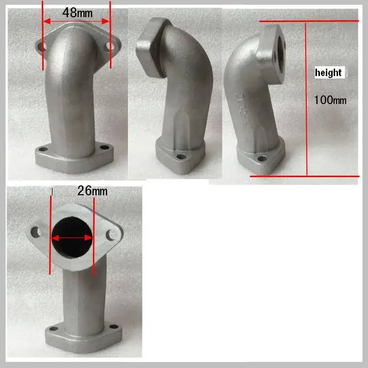 carburetor connect pipe/throat pipe height is 10cm and Hole distance is