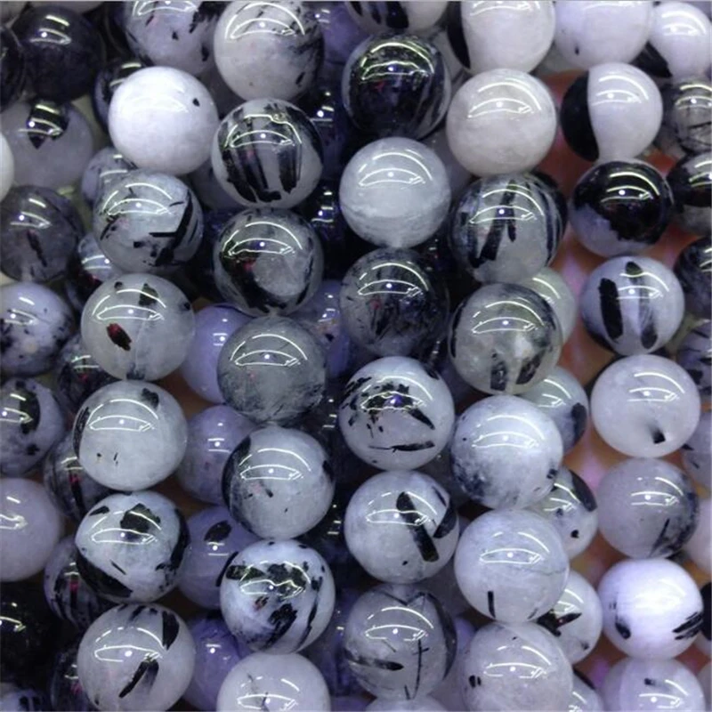 Round black Hair Crystal Beads For Jewelry Making Bracelet Material Stone 6/8/10 /12 mm Strand 15'' | Украшения и
