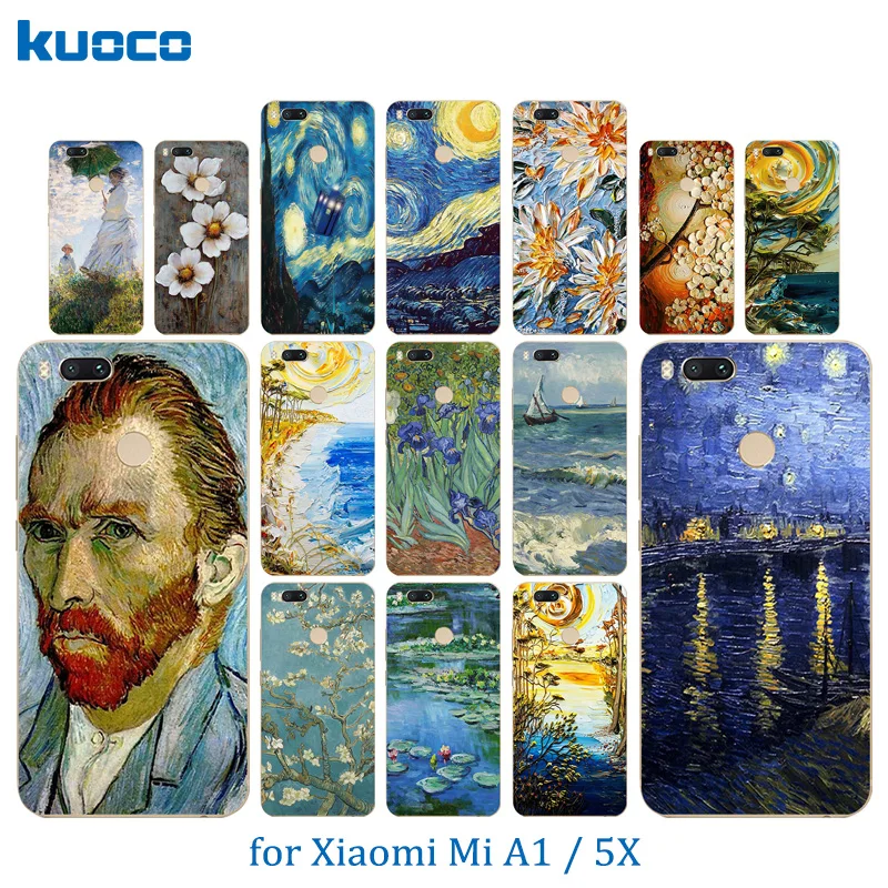 For Xiaomi Mi A1 Case Ultra Thin Silicone for 5x Van Gogh Pattern Cover Luxury TPU Coque Original |
