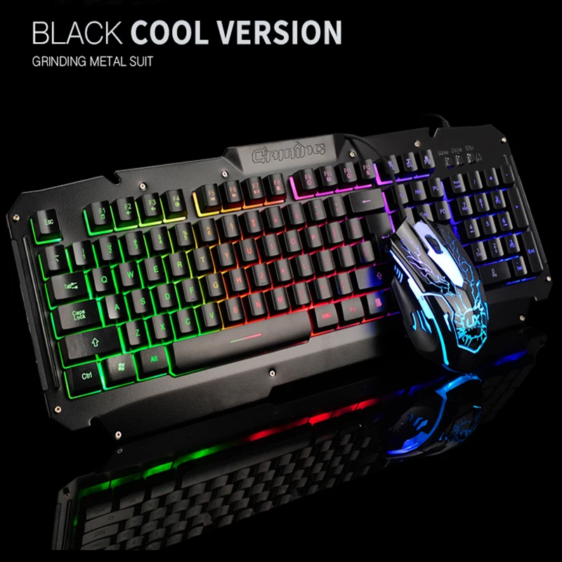 2017 New Waterproof Control Magic Energy metal backlight game LOL keyboard and mouse set USB desktop wired mouse CF used gtx740 energy efficient desktop game disassemble graphics 1gd5